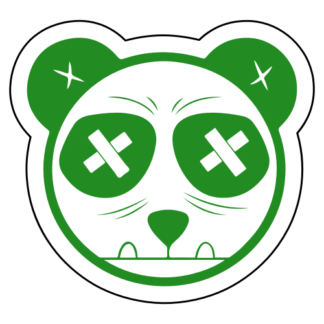 Tough Panda Sticker (Green)